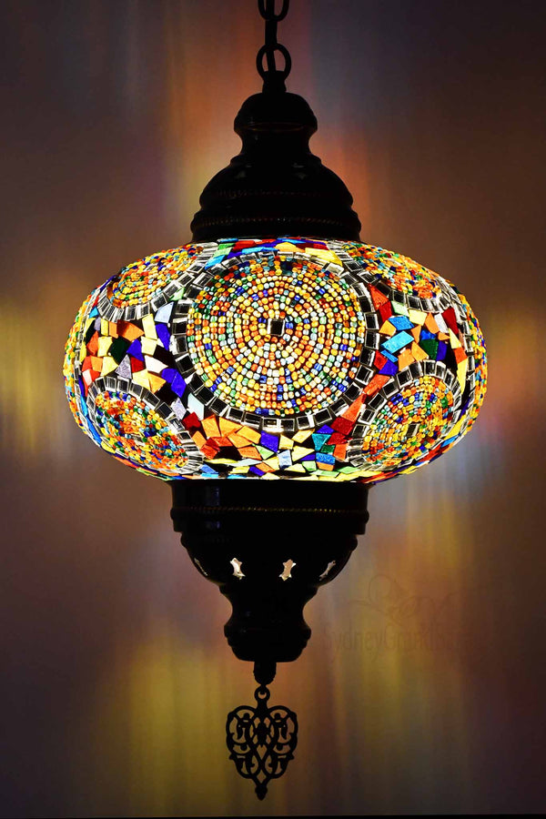 Turkish Pendant Light Multi Circle Colorful Beads B4 Lighting Sydney Grand Bazaar 