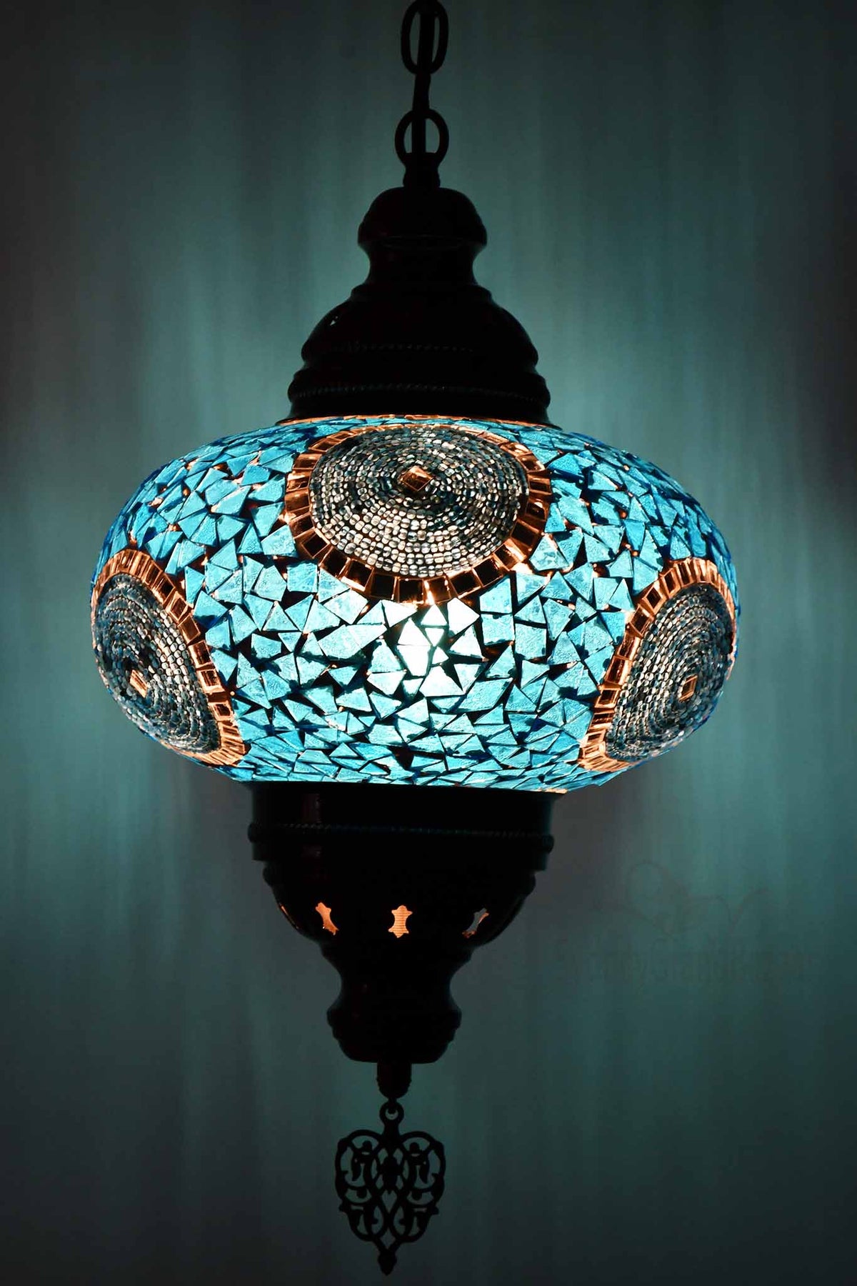 Turkish Pendant Light Multi Circle Turquoise B4 Lighting Sydney Grand Bazaar 