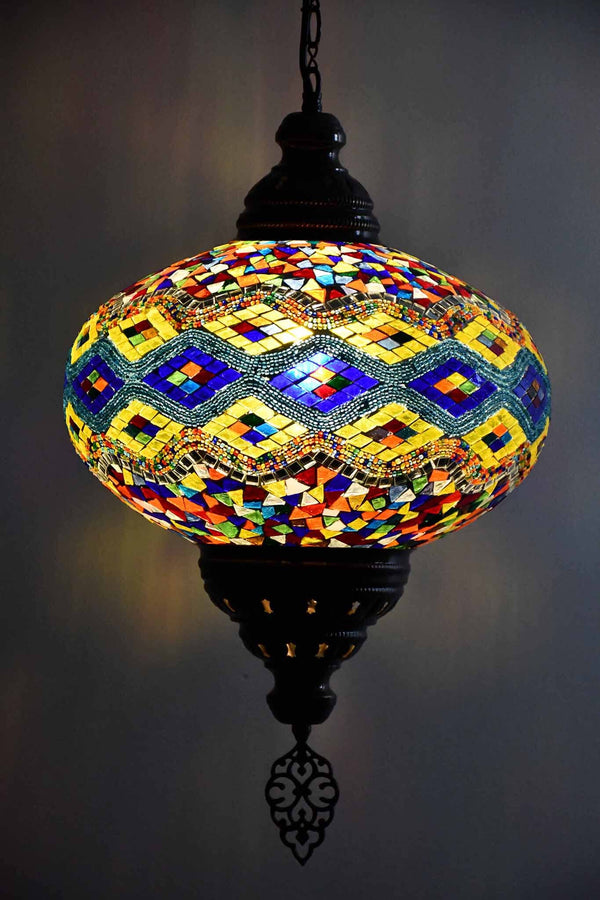 Turkish Pendant Light Multicoloured Beads Kilim B5 Lighting Sydney Grand Bazaar 