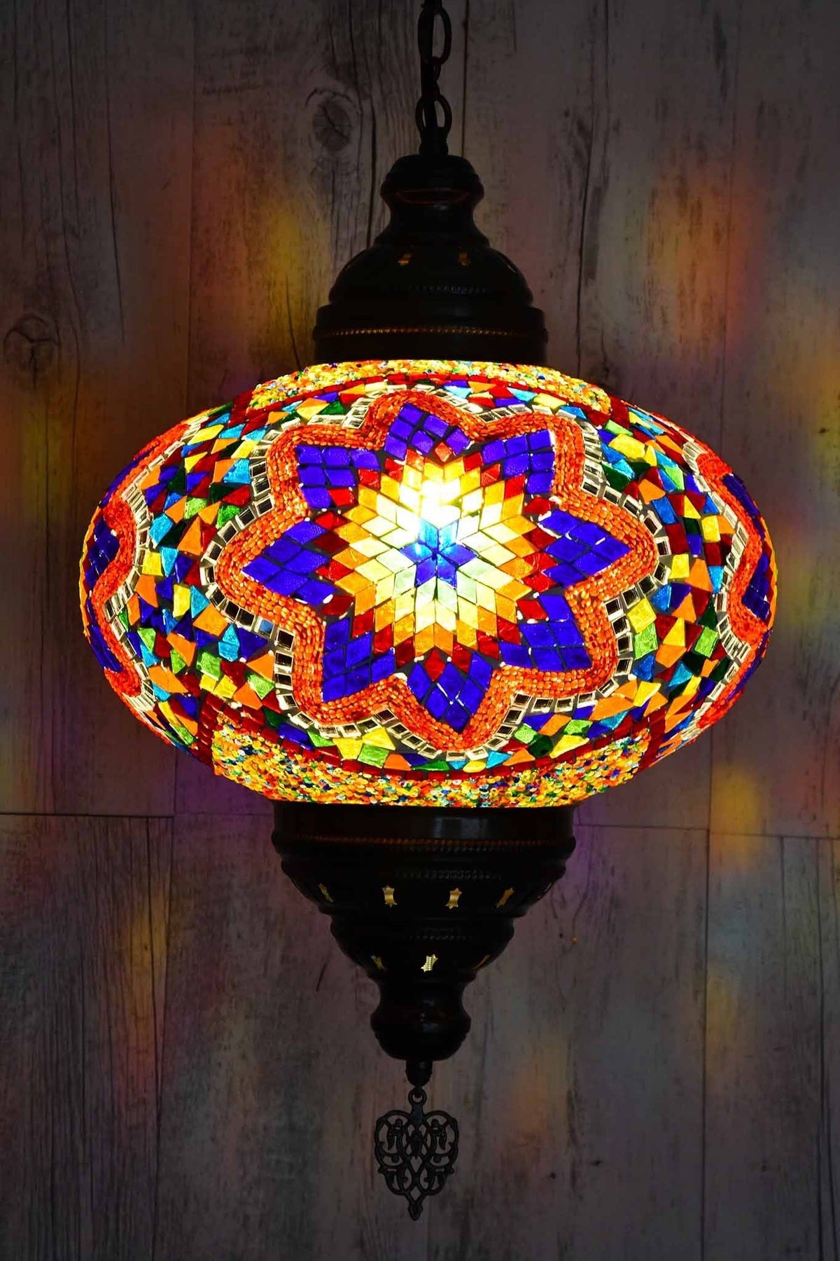 Turkish Pendant Light Multicoloured Mosaic Star B5 Lighting Sydney Grand Bazaar 