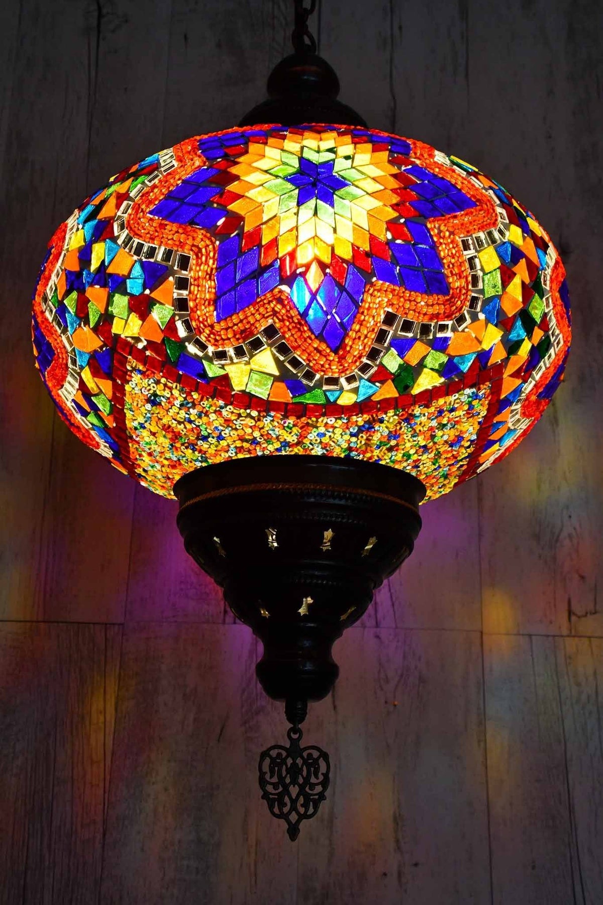 Turkish Pendant Light Multicoloured Mosaic Star B5 Lighting Sydney Grand Bazaar 