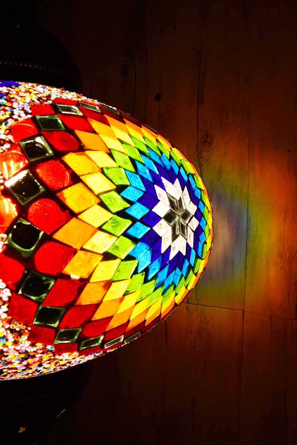 Turkish Pendant Light Multicoloured Rainbow Beads B5 Lighting Sydney Grand Bazaar 