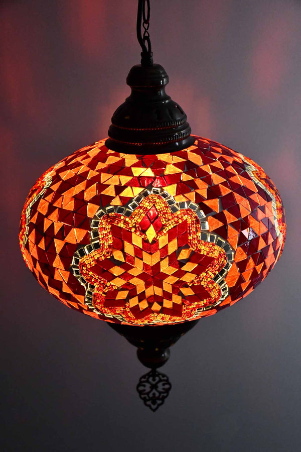 Turkish Pendant Light Orange Mosaic Star B5 Lighting Sydney Grand Bazaar 