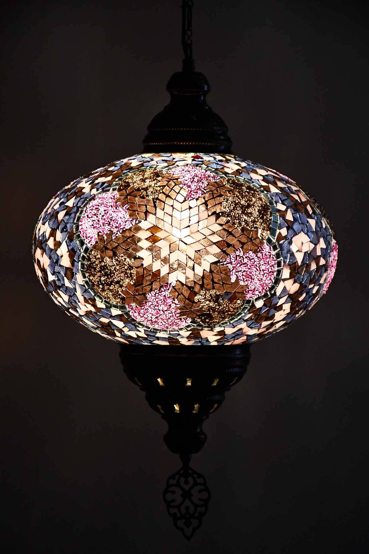 Turkish Pendant Light Purple Mosaic Flower B5 Lighting Sydney Grand Bazaar 