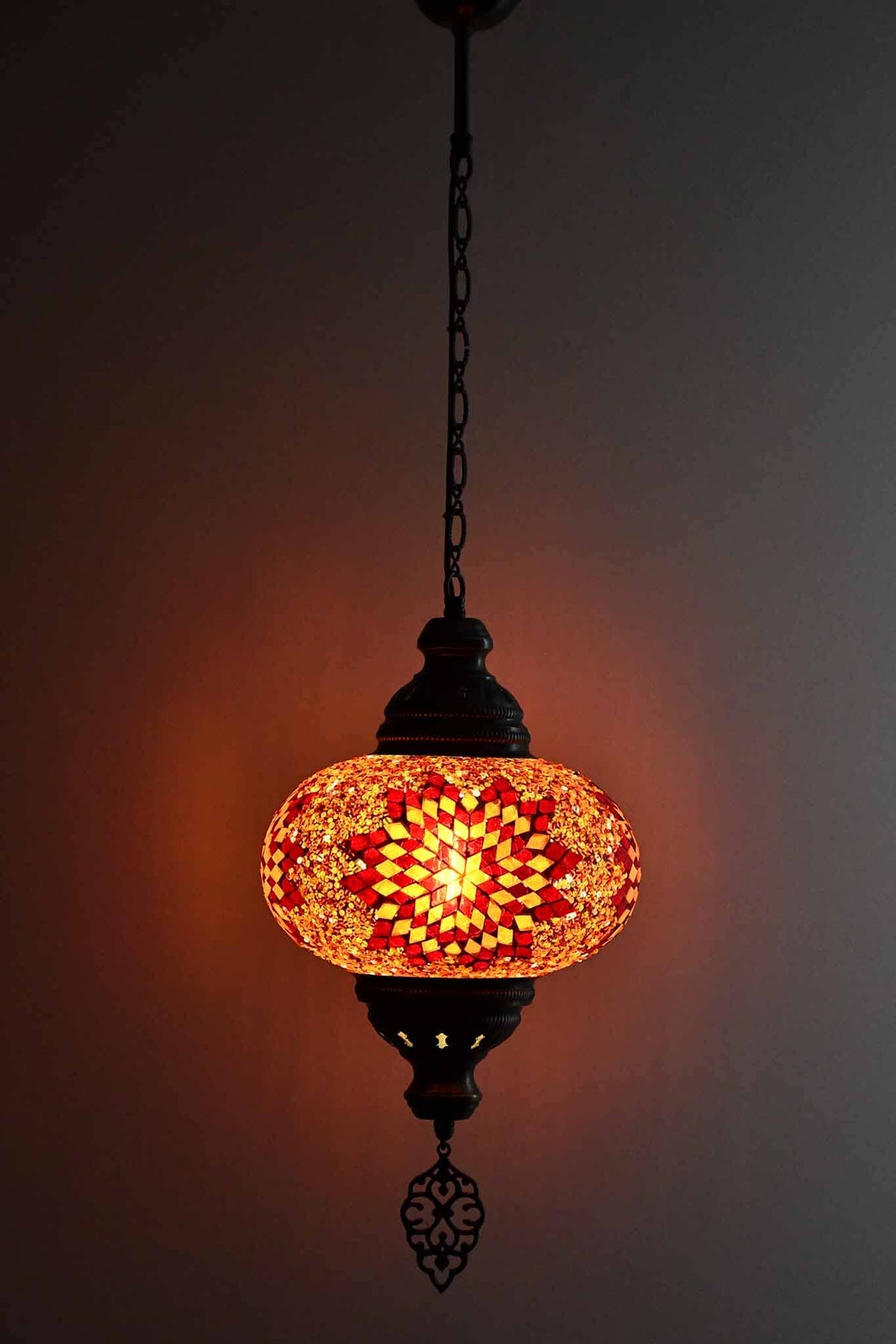 Turkish Pendant Light Red Orange Beads Star B4 Lighting Sydney Grand Bazaar 