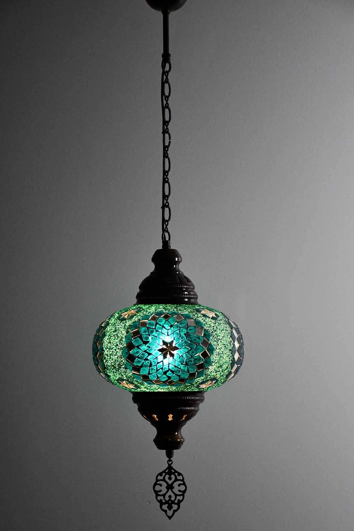 Turkish Pendant Light Sea Green Mosaic Star Pattern B4 Lighting Sydney Grand Bazaar 