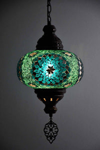 Turkish Pendant Light Sea Green Mosaic Star Pattern B4 Lighting Sydney Grand Bazaar 