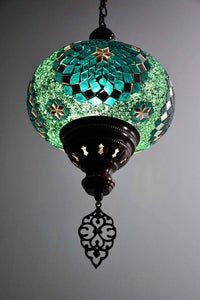 Turkish Pendant Light Sea Green Mosaic Star Pattern B4 Lighting Sydney Grand Bazaar 