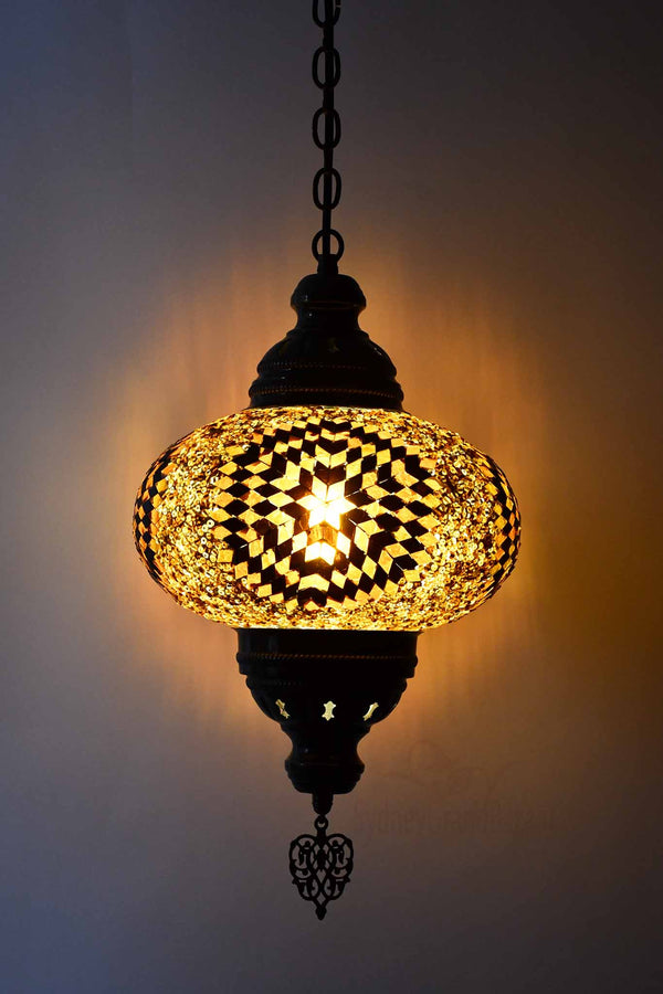 Turkish Pendant Light Star Beads Brown B4 Lighting Sydney Grand Bazaar 