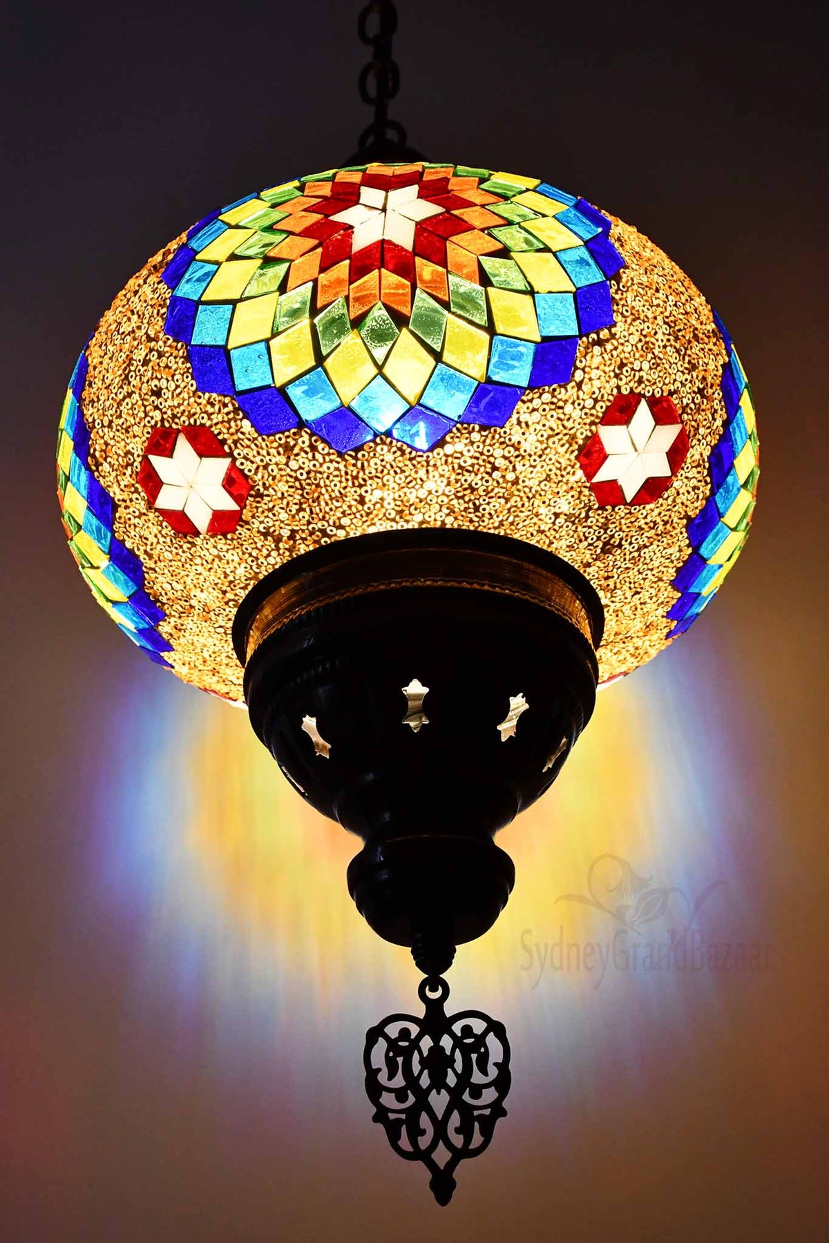 Turkish Pendant Light Star Rainbow Colour B4 Lighting Sydney Grand Bazaar 