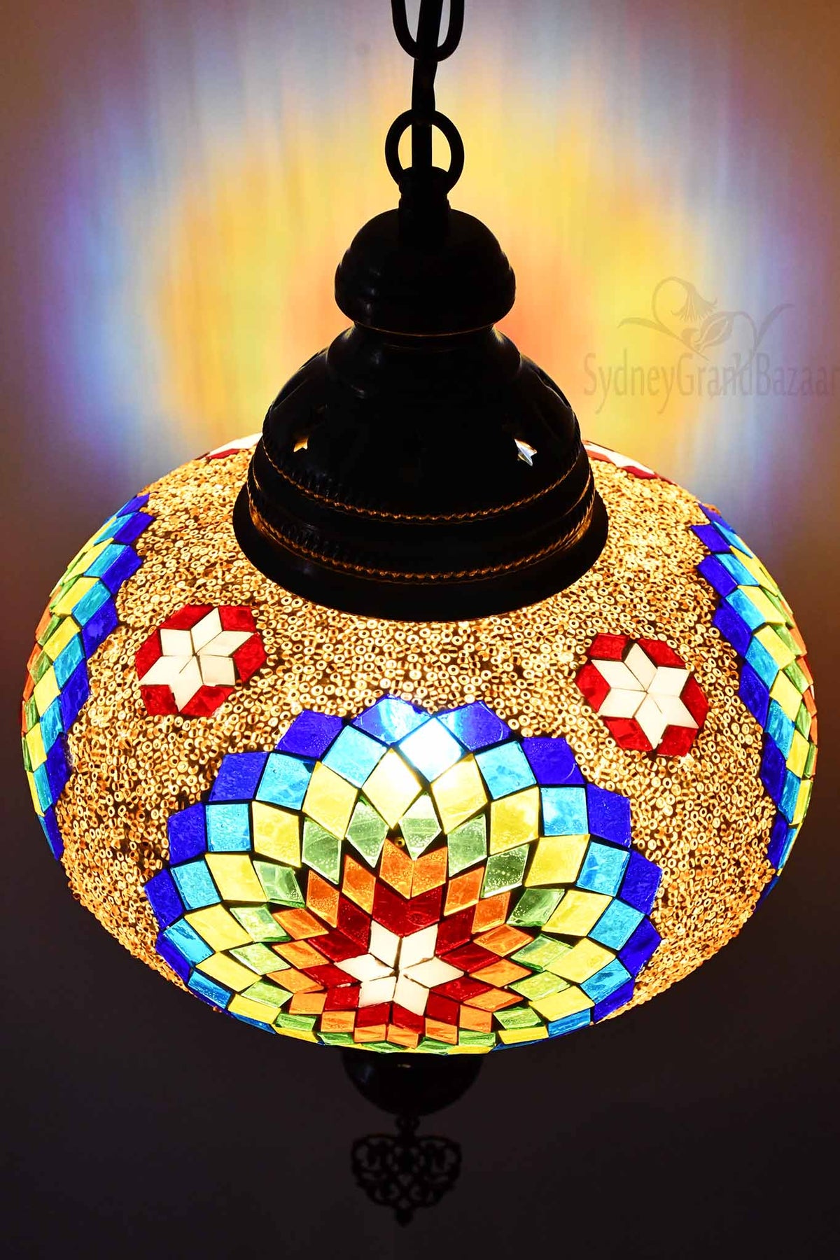 Turkish Pendant Light Star Rainbow Colour B4 Lighting Sydney Grand Bazaar 