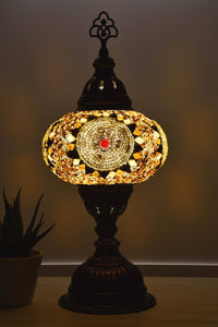 Turkish Table Lamp Golden Brown Circle Beads Lighting Sydney Grand Bazaar 