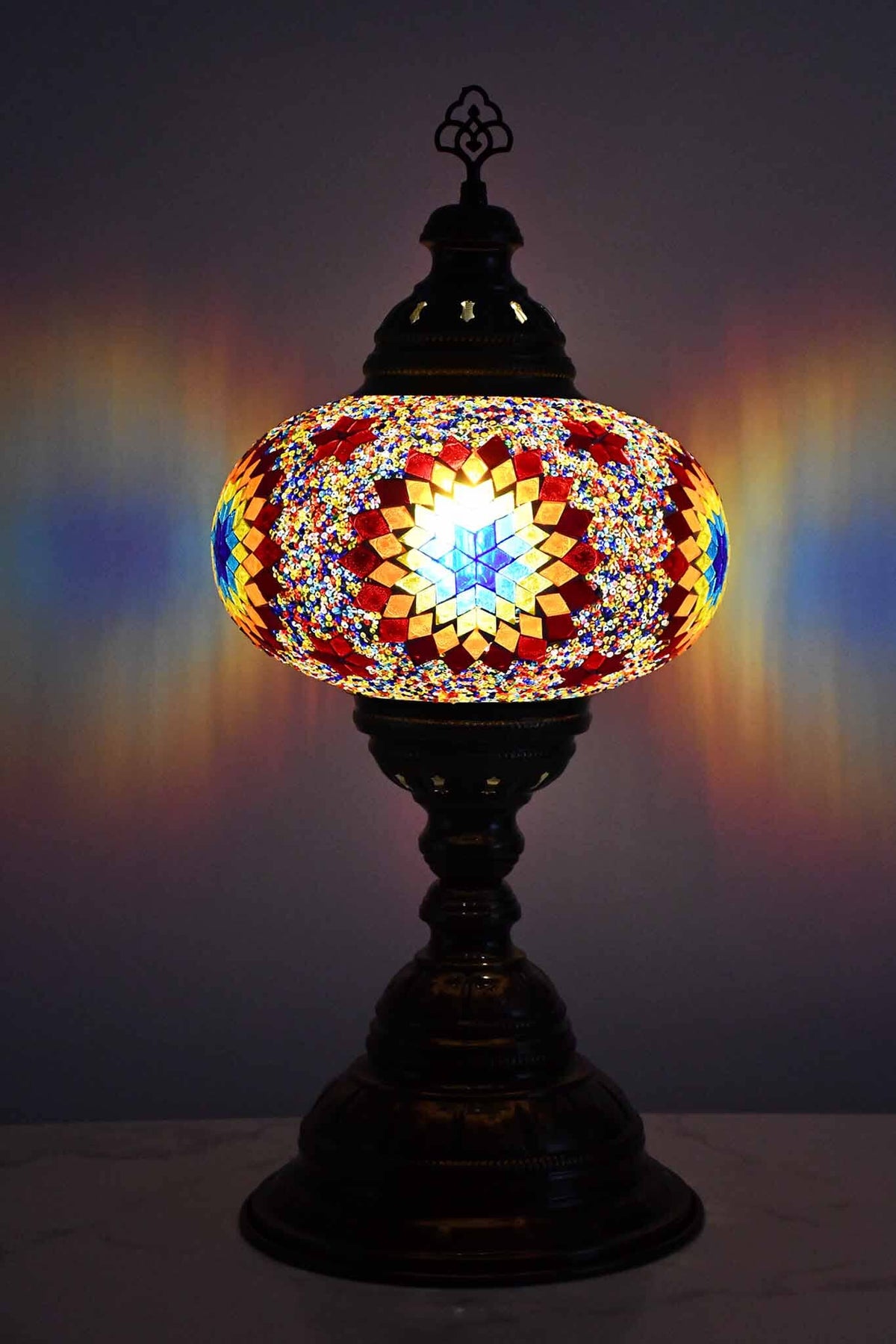 Turkish Table Lamp Large Colourful Rainbow Beads Star Lighting Sydney Grand Bazaar 