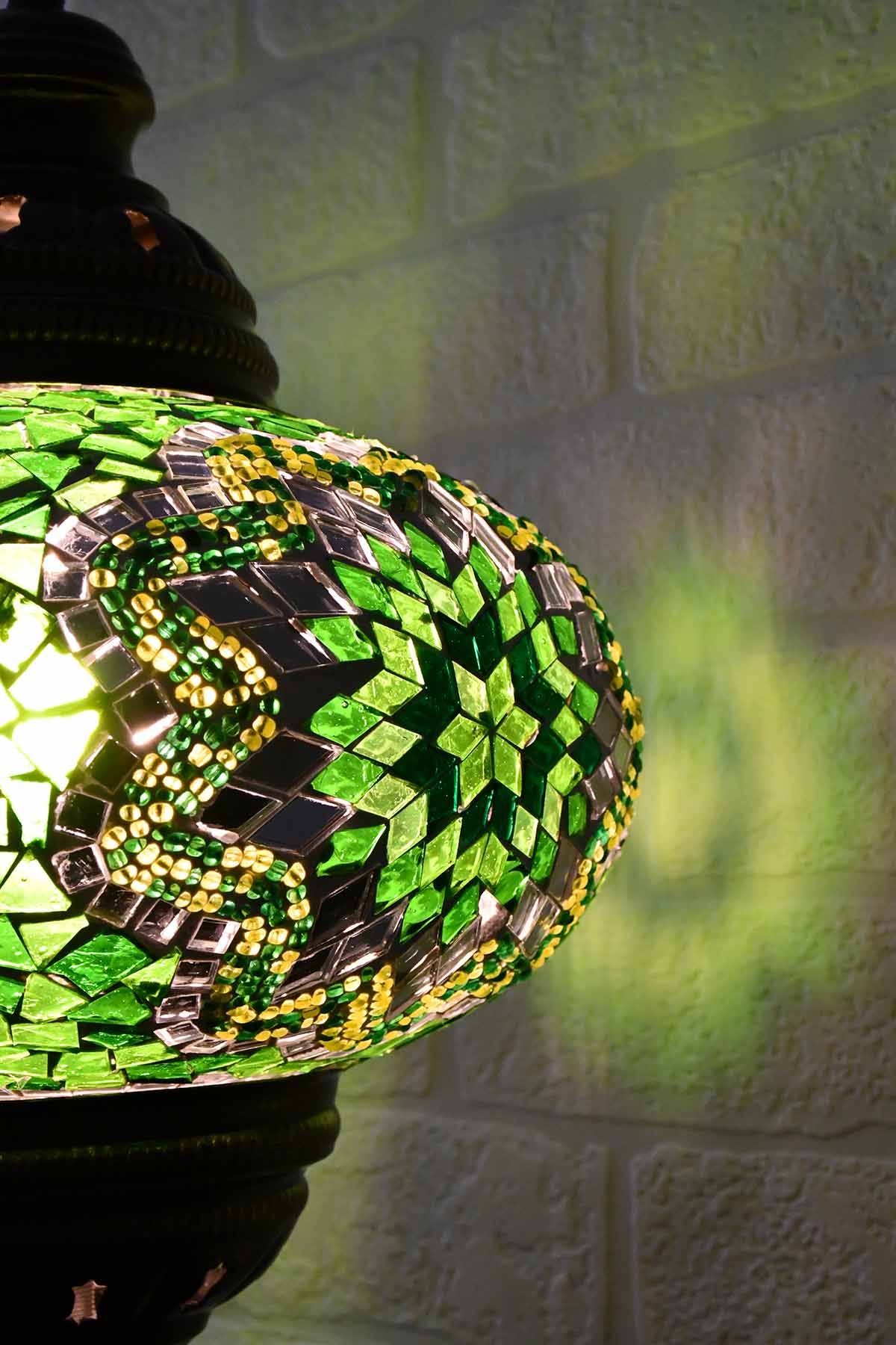 Turkish Table Lamp Large Green Mosaic Star Lighting Sydney Grand Bazaar 