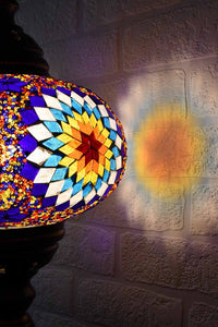 Turkish Table Lamp Large Multicoloured Fancy Star Lighting Sydney Grand Bazaar 