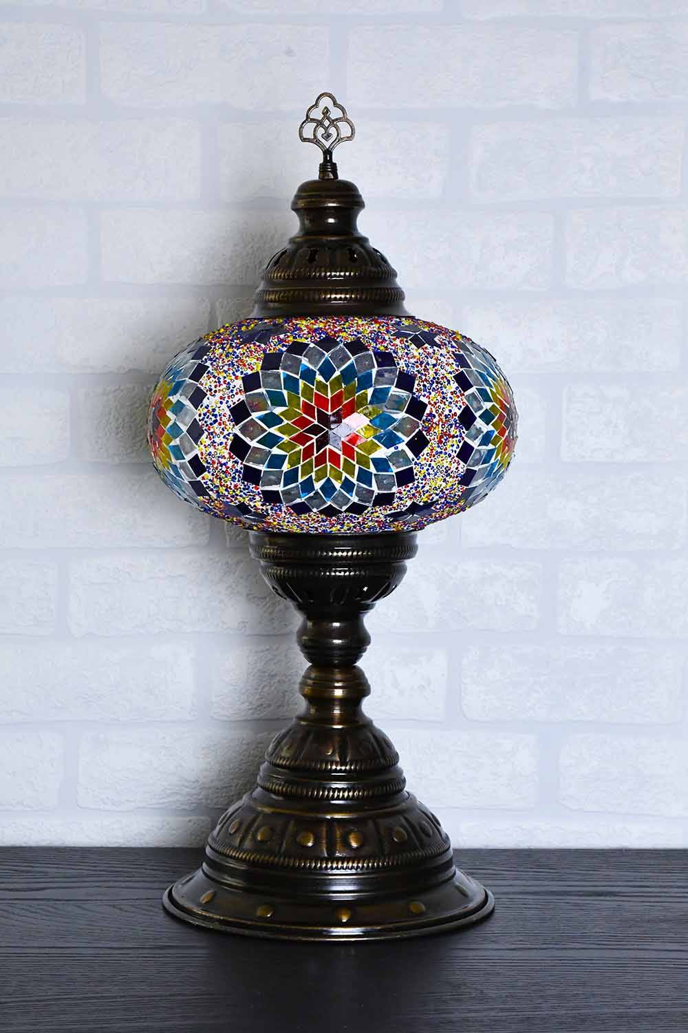 Turkish Table Lamp Large Multicoloured Fancy Star Lighting Sydney Grand Bazaar 