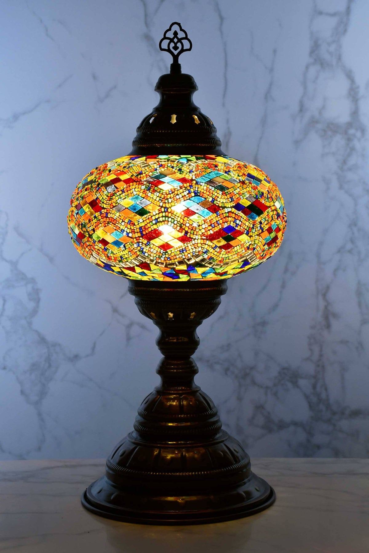 Turkish Table Lamp Large Multicoloured Long Kilim Lighting Sydney Grand Bazaar 