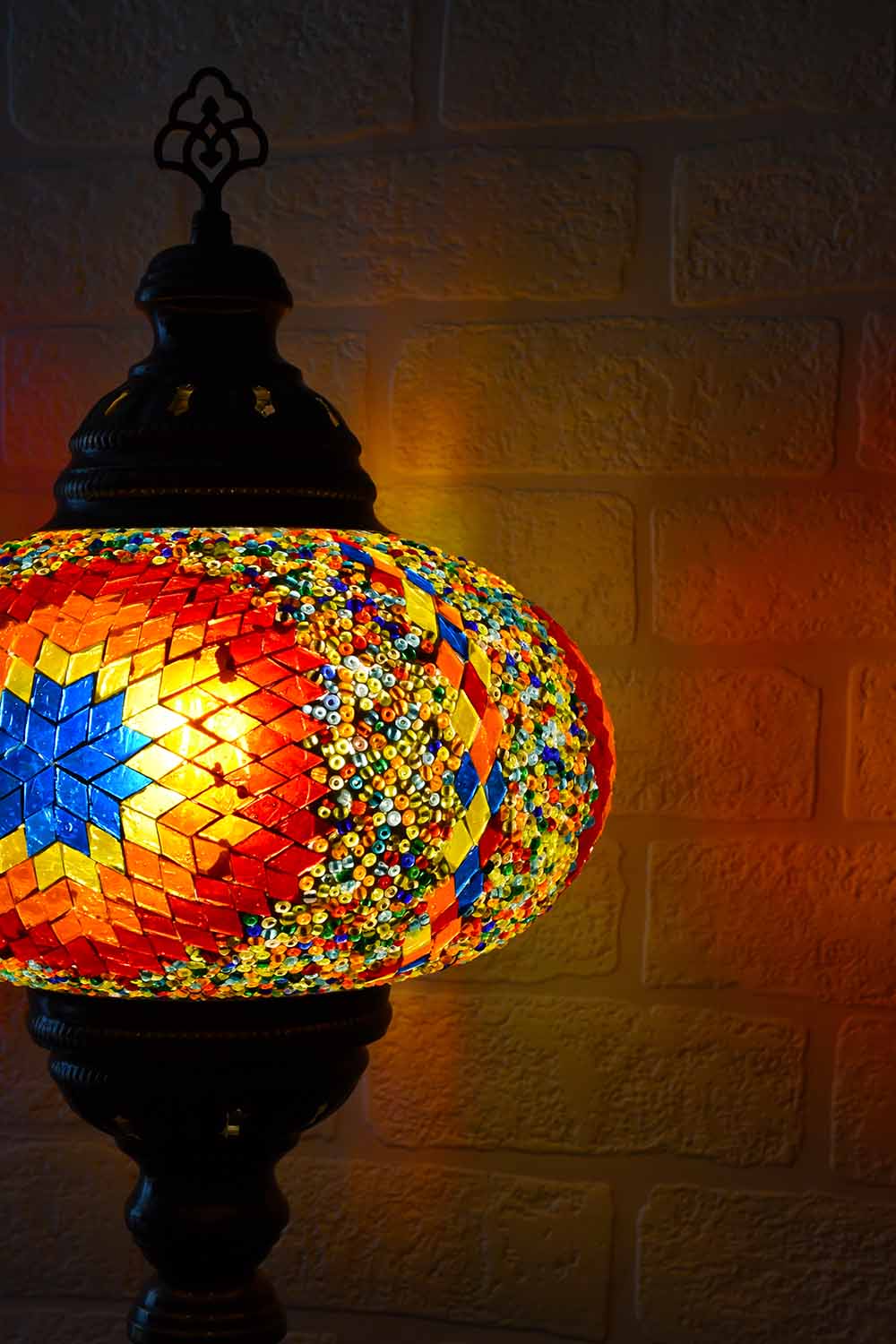 Turkish Table Lamp Large Multicoloured Star Beads Lighting Sydney Grand Bazaar 