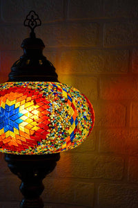 Turkish Table Lamp Large Multicoloured Star Beads Lighting Sydney Grand Bazaar 