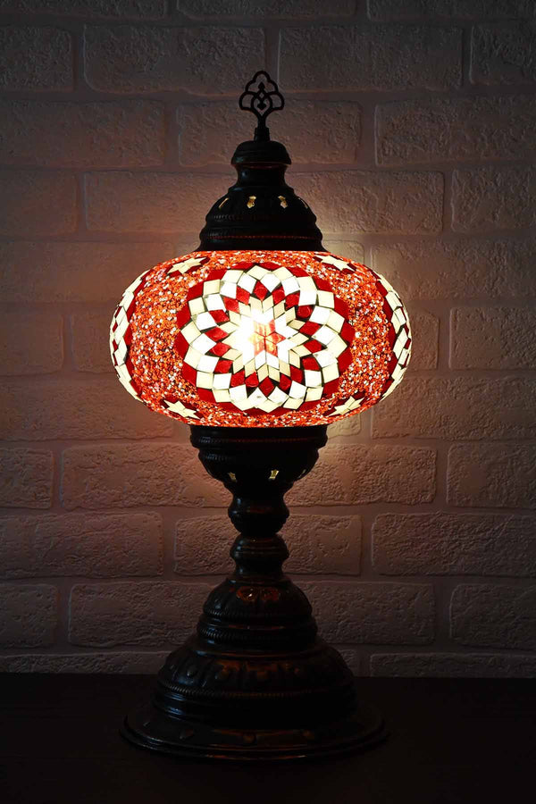 Turkish Table Lamp Large Red Clear Star Beads Lighting Sydney Grand Bazaar 