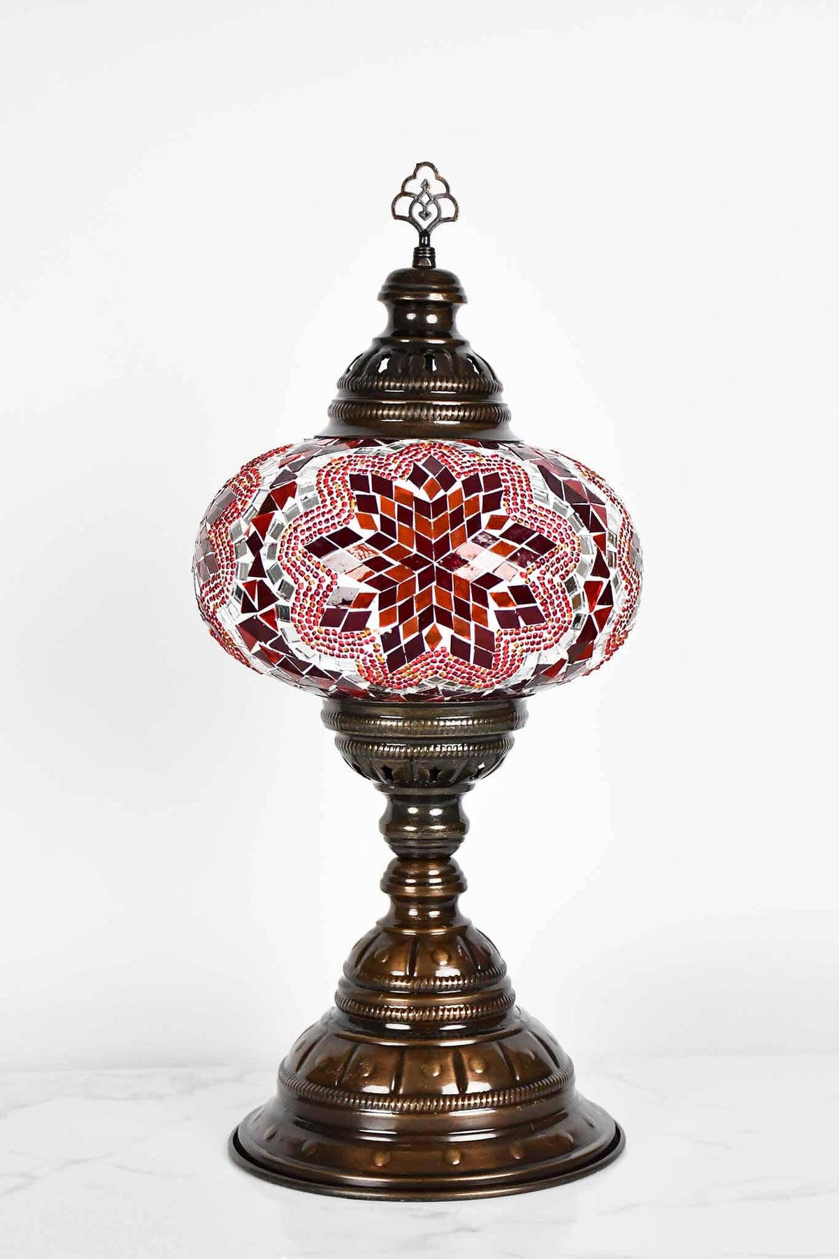 Turkish Table Lamp Large Red Orange Mosaic Star Lighting Sydney Grand Bazaar 