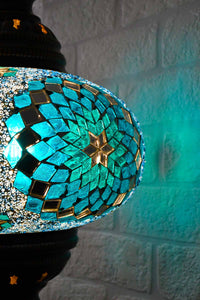 Turkish Table Lamp Large Turquoise Star Lighting Sydney Grand Bazaar 