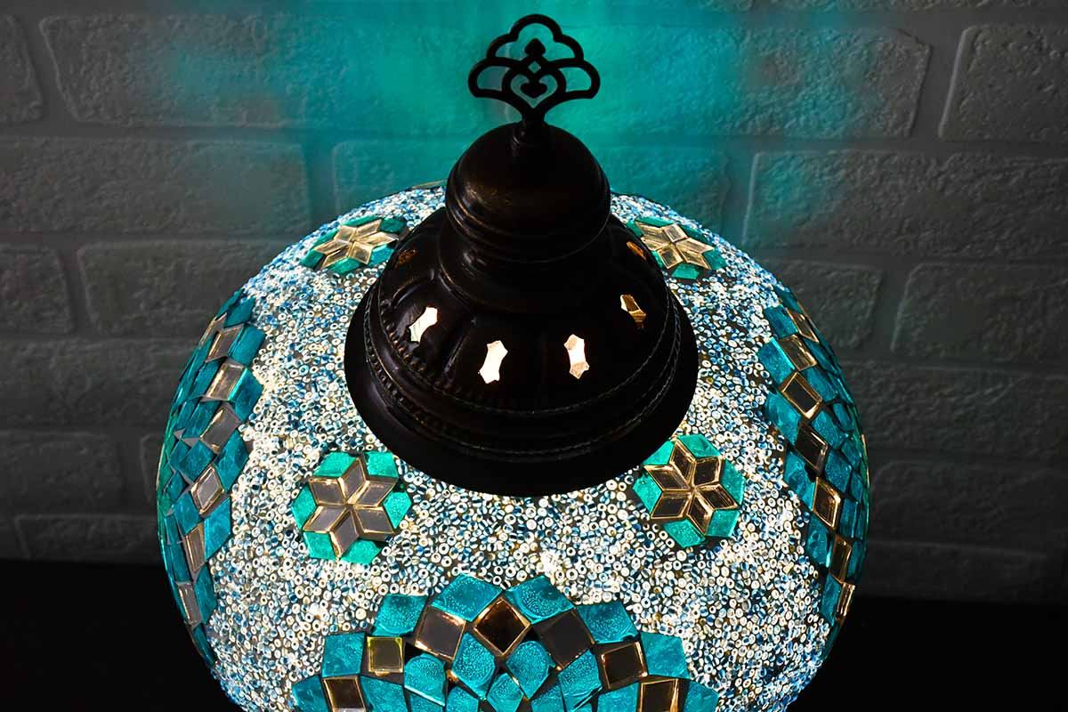 Turkish Table Lamp Large Turquoise Star Lighting Sydney Grand Bazaar 