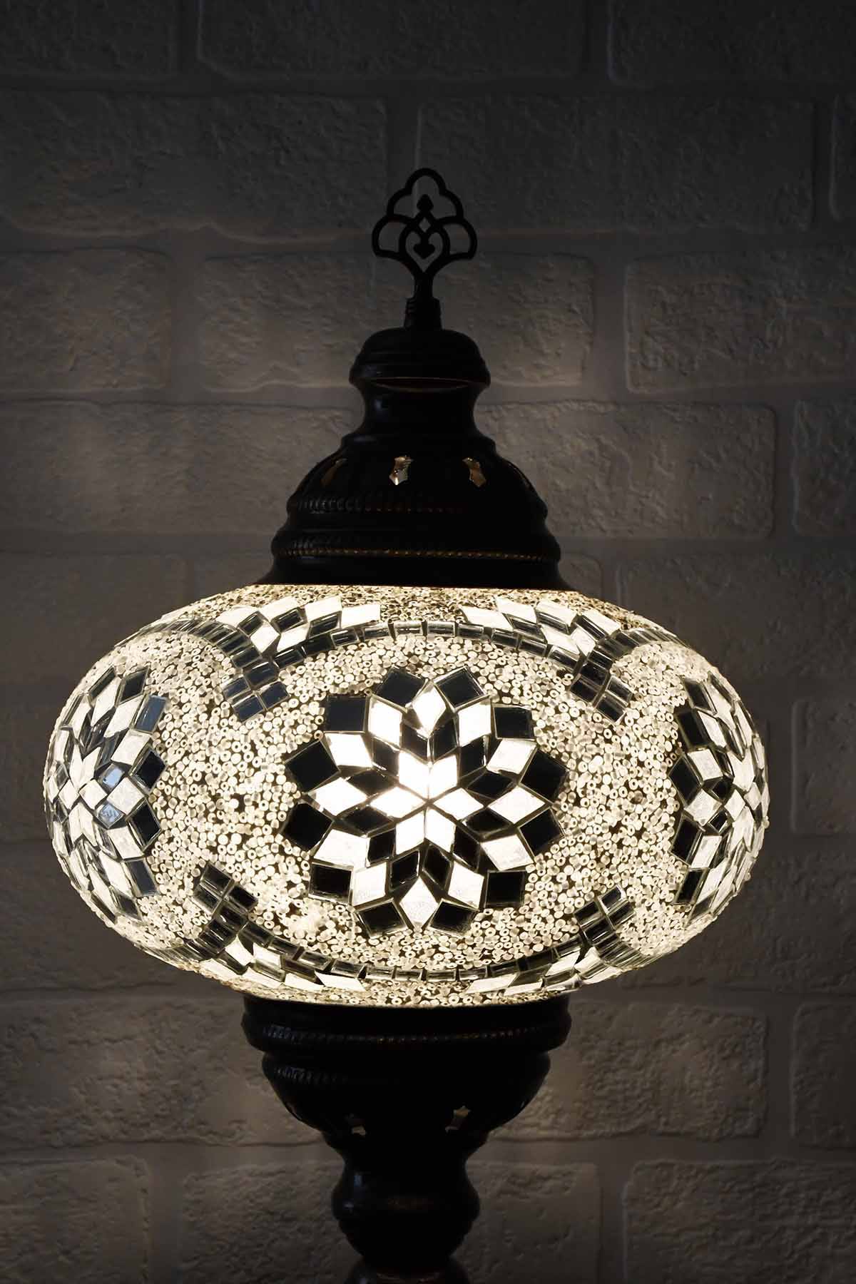 Turkish Table Lamp Large White Star Beads Lighting Sydney Grand Bazaar 