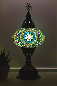 Turkish Table Lamp Sea Green Mosaic Circle Lighting Sydney Grand Bazaar 