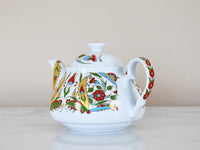 Turkish Teapot Iznik Flower Design 1 Ceramic Sydney Grand Bazaar 