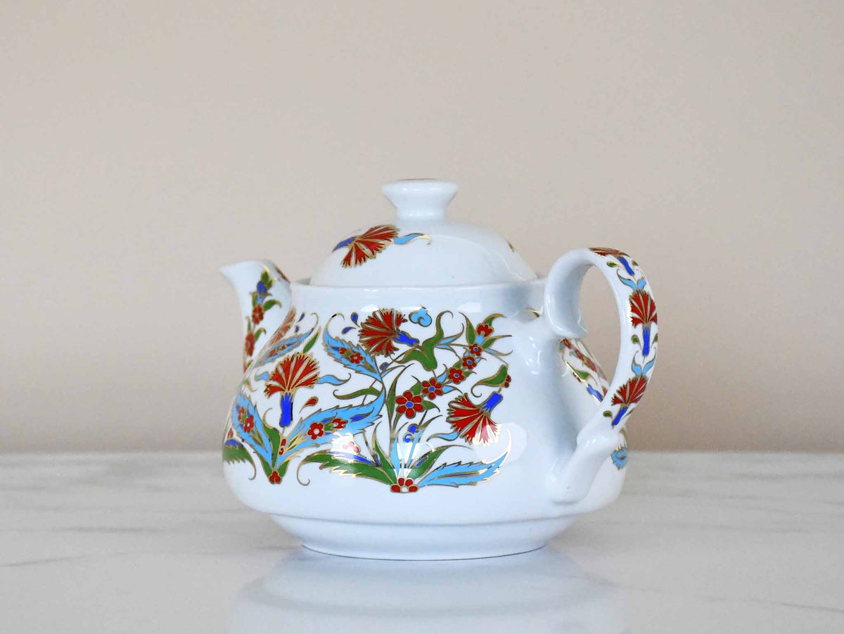 Turkish Teapot Iznik Flower Design 4 Ceramic Sydney Grand Bazaar 