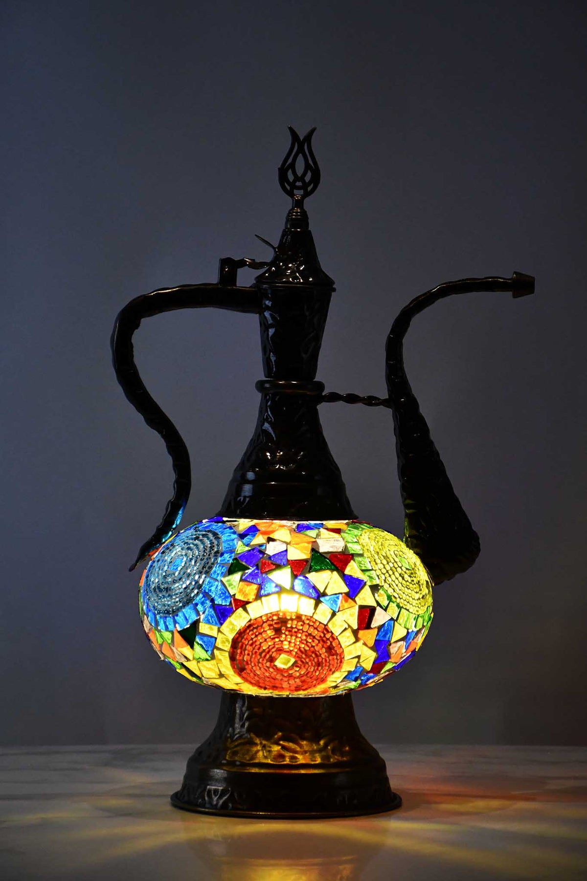 Turkish Teapot Mosaic Lamp Multi Circle Design 1 Lighting Sydney Grand Bazaar 