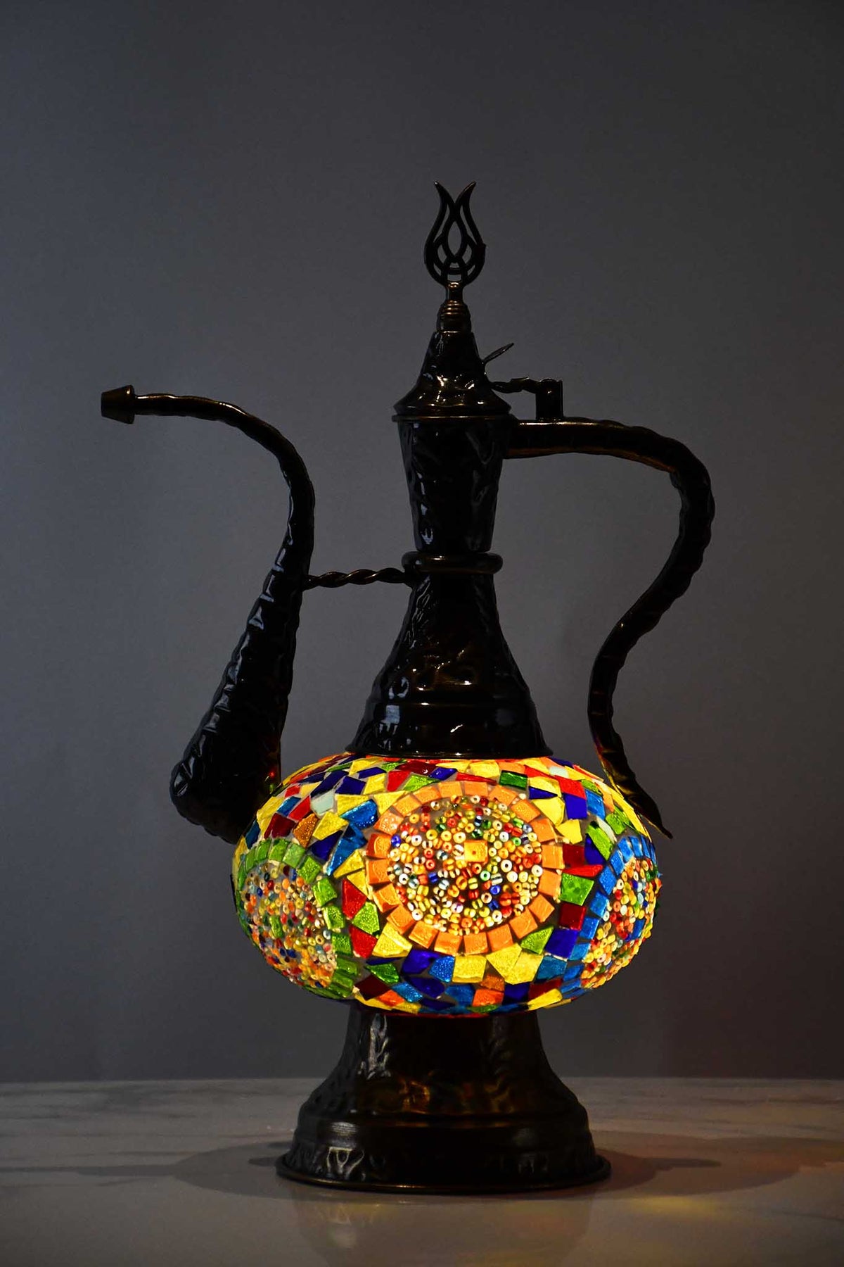 Turkish Teapot Mosaic Lamp Multi Circle Design 2 Lighting Sydney Grand Bazaar 