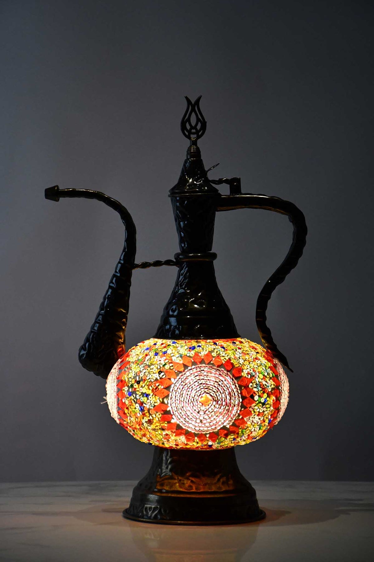 Turkish Teapot Mosaic Lamp Star Beads Design Circle Pink Lighting Sydney Grand Bazaar 
