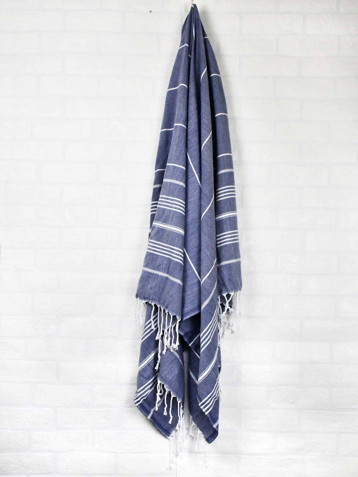 Turkish Towel Classic Striped Navy Blue Turkish Towel Sydney Grand Bazaar 