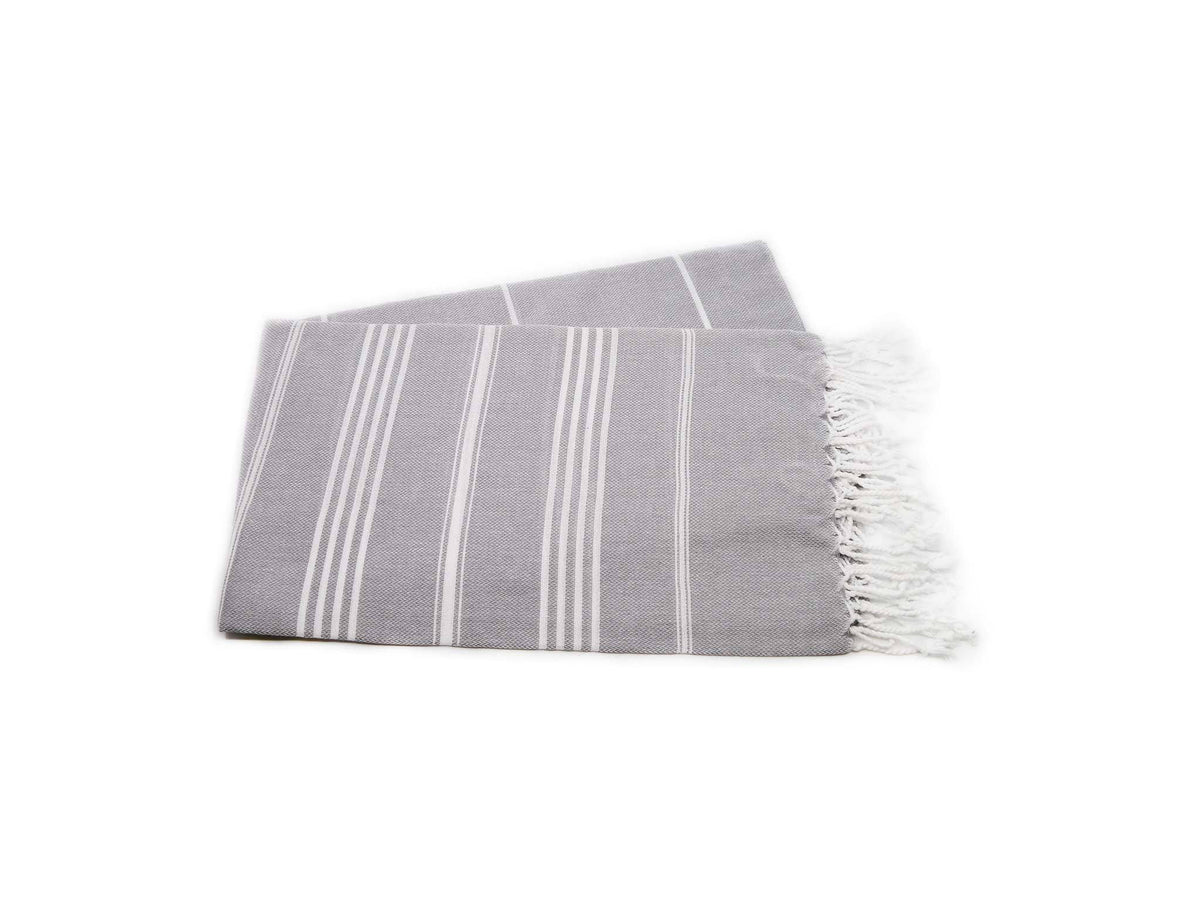 Turkish Towel Classic Striped Smokey Grey Turkish Towel Sydney Grand Bazaar 