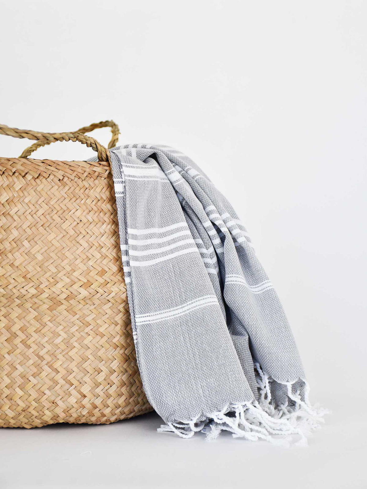 Turkish Towel Classic Striped Smokey Grey Turkish Towel Sydney Grand Bazaar 