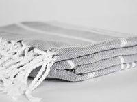 Turkish Towel Classic Striped Smokey Grey Turkish Towel Sydney Grand Bazaar 