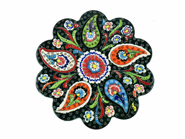 Turkish Trivet Flower Collection Dark Green Ceramic Sydney Grand Bazaar 8 