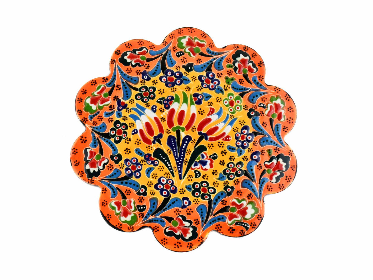 Turkish Trivet Flower Collection Two Tone Orange Ceramic Sydney Grand Bazaar 2 