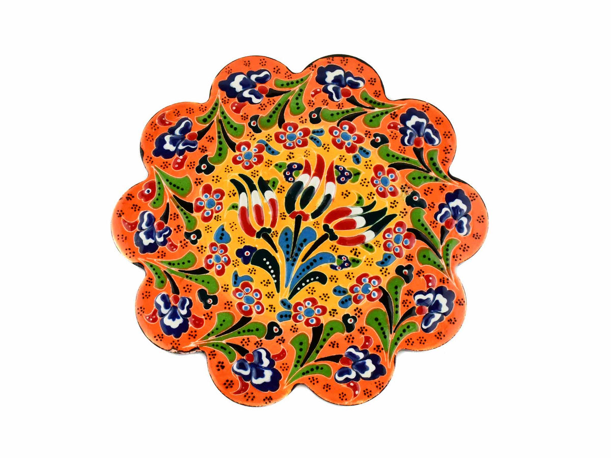 Turkish Trivet Flower Collection Two Tone Orange Ceramic Sydney Grand Bazaar 1 